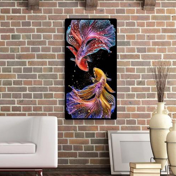 5D DIY Diamond Painting Colorful Fish Full Round Drill Embroidery Home Art PW597