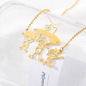 Custom Kids Drawing Necklace PW876