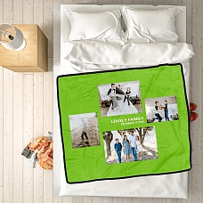 Custom Family Blankets Personalized Collage Blankets with 4 Photos PW515
