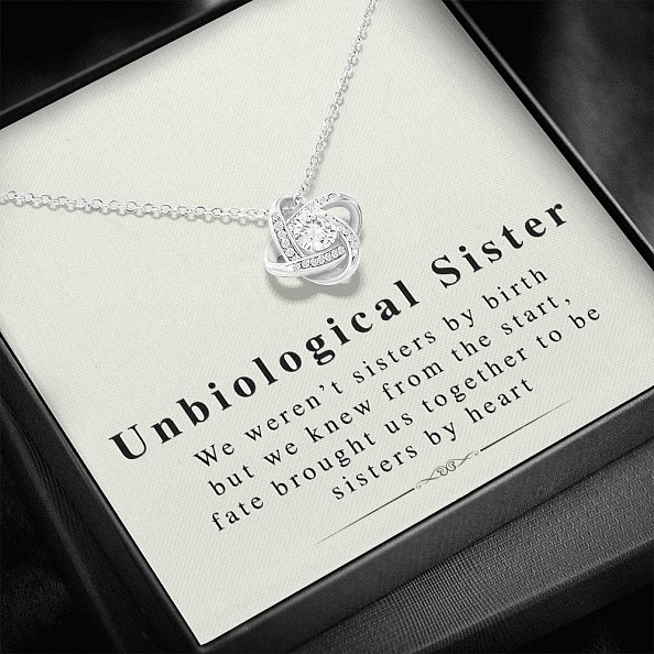 Unbiological Sister - Friendship Knot Necklace  PWB159