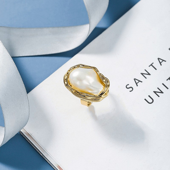 Simple irregular pearl ring PWB147