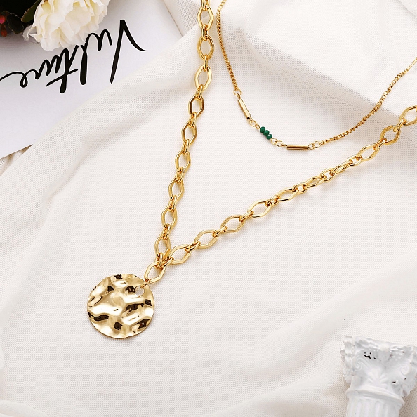 Double layer Metal Disc pendant PWB066