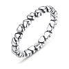 925 Sterling Silver Endless Love Heart Stacking Ring PWB256