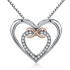 Infinity and Heart Paving Necklace PWB391