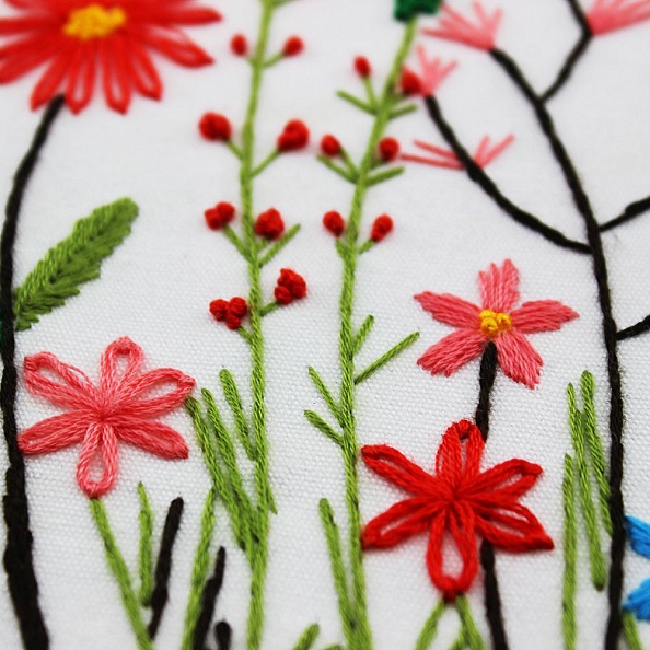 Flowers-Embroidery Kit(30x30cm) PW664