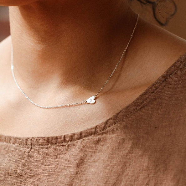 Handmade Initials Heart Necklace PW844