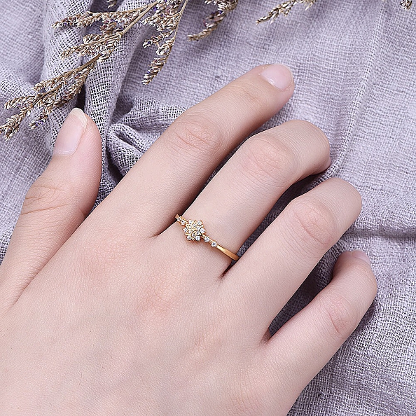 S925 Sterling Silver Snowflake Ring PWB241