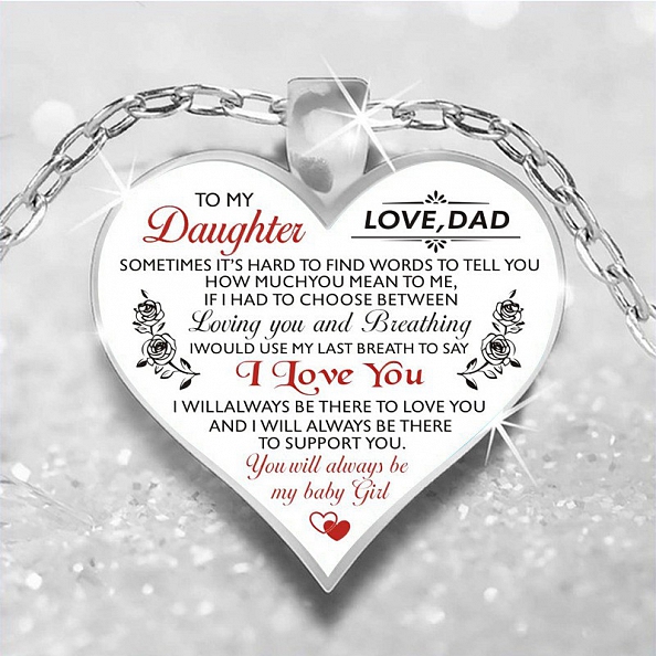 To My Daughter Love Mom Heart Necklace PW832