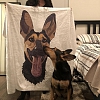 Custom Dog Blankets Personalized Pet Photo Blankets Painted Art Portrait Fleece Blanket PW007