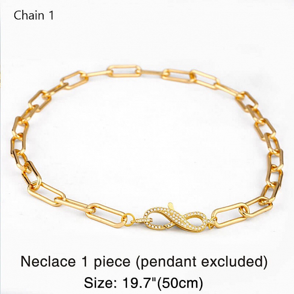 Colorful zircon necklace PW996