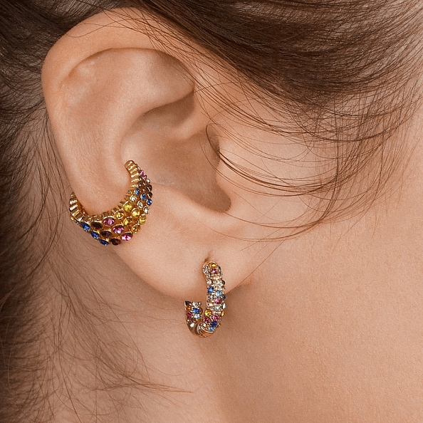 Multilayer C Shape Earrings PWB110