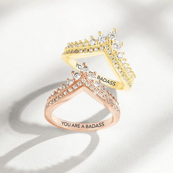 S925 TIARA RING-TO MY BADASS DAUGHTER PWB190