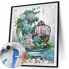 DIY Paint By Number Kits-Succulent Plants(40*50 CM) PW615