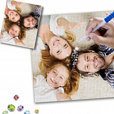 DIY Custom Family Photo Diamond Painting Round Full Drill PW095