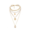 Geometric Crystal Multilayer Pendants Necklaces PW927
