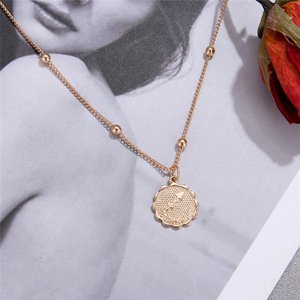 12 Constellations Coin Pendants Necklace  PW884
