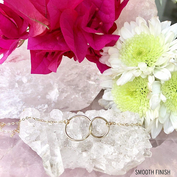 Double Circle Necklace Daughter Gift PWB387