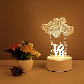 Customized 3D Love Illusion Lamp 16 Colors PW203