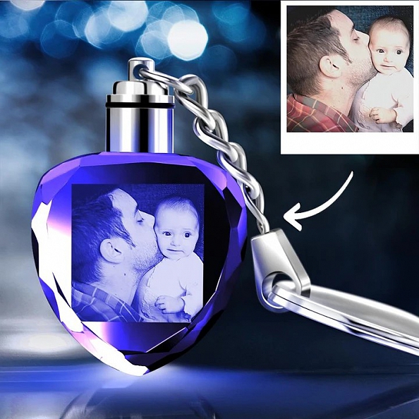 Custom Photo Crystal Key Chain PW341