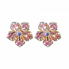 Blooming Flower Crystal Earrings PWB257