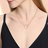 Minimalist Interlock Circle Pendant Necklace PWB456