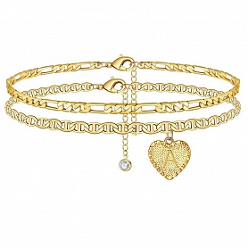 Heart Initials Ankle Bracelet PW889