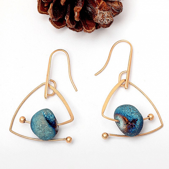 Natural Stone Starry Sky Earrings PWB134