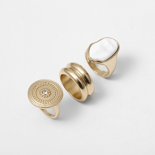 Personality irregular stone geometric ring PW924