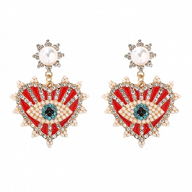 Heart Shape EVIL EYE EARRINGS PWB070