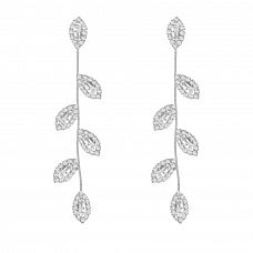 Silver Plated Vine Drop Earrings PWB557