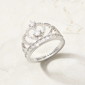 YOU ARE A BADASS CROWN RING PW872