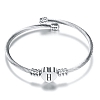 Heart Charm Bangle With Initial Alphabet PW880