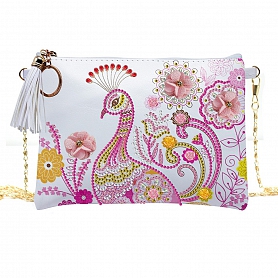 DIY Leather Shoulder Bag Diamond Painting Peacock PW636