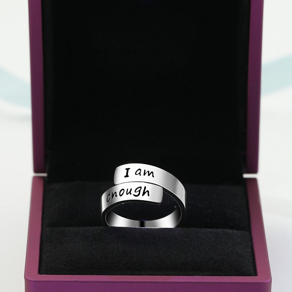 “I AM ENOUGH”Sterling Silver Ring PWB301