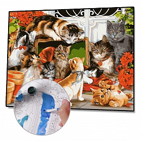 DIY Paint By Number Kits-Lovely Cats (40*50 CM) PW616