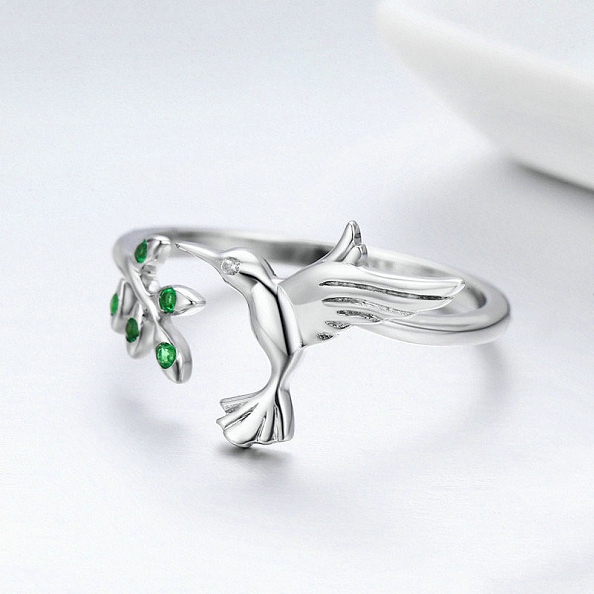 925 Sterling Silver Hummingbird Ring PWB319