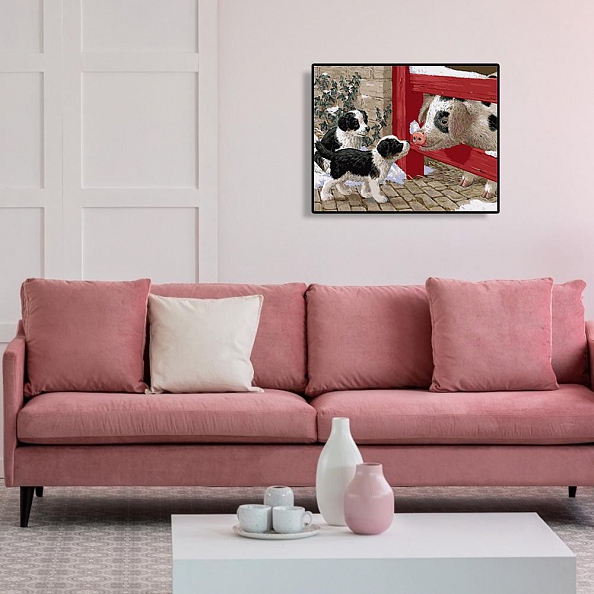 Diy Paint by Number Kits-Pg and Dog PW646