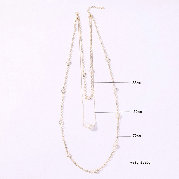 Multilayer Pearl Clavicle Necklace PWB015