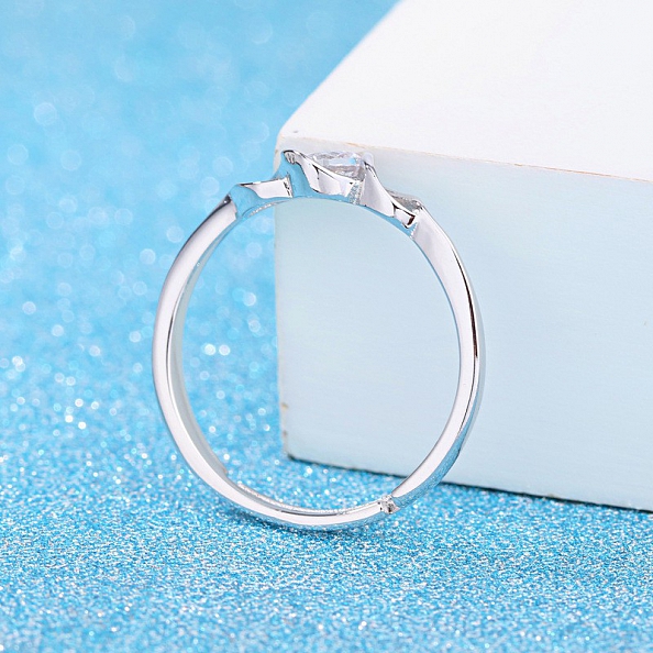 Interwined Heart Silver Ring PWB502