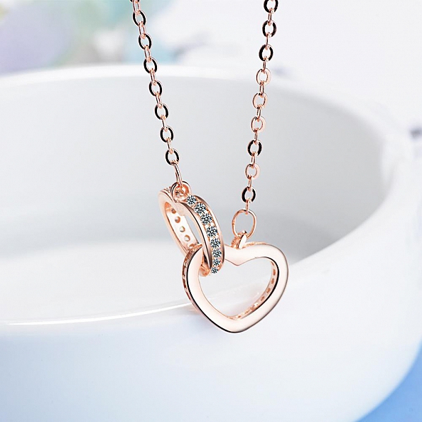 To My Bonus Daughter Double Heart Necklace PWB370
