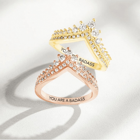 S925 TIARA RING -TO MY BADASS GRANDDAUGHTER PWB209