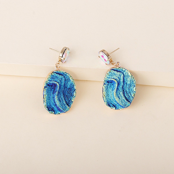 Blue texture earrings PWB181