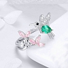 925 Sterling Silver Bird & Flower Ring PWB465