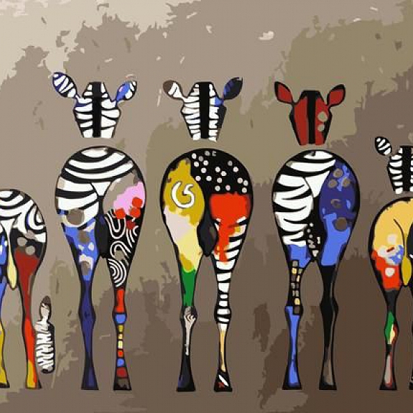 Animal Zebra Paint By Numbers Kits PW114