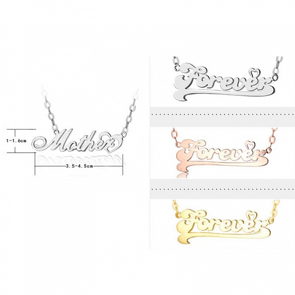 Silver Script Name Necklace PW055