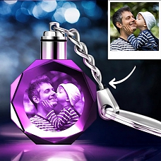 Custom  Photo Crystal Key Chain Ocagon PW338
