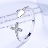 FAITH OVER FEAR CROSS & HEART RING PWB416