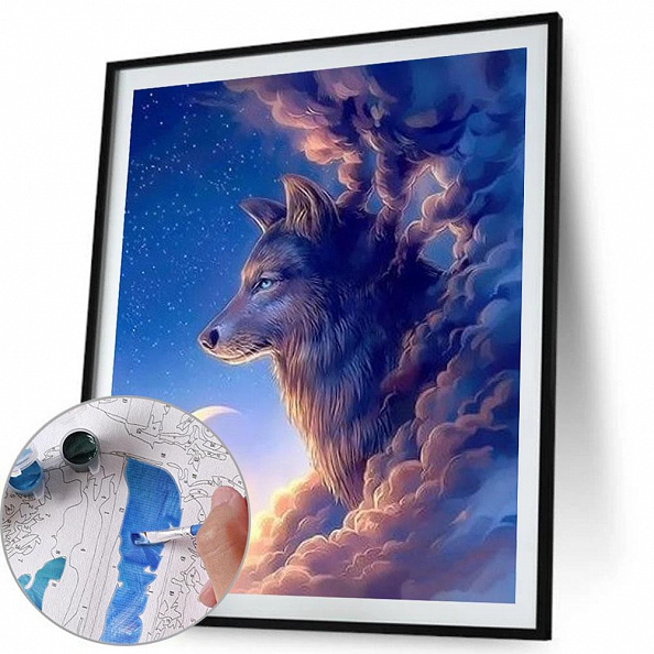 Diy Paint by Number Kits - Moon Wolf PW654