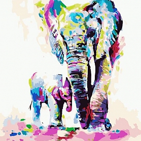 Elephant Paint By Numbers Kits PW100
