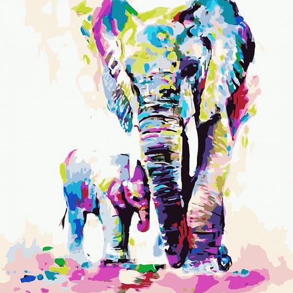 Elephant Paint By Numbers Kits PW100